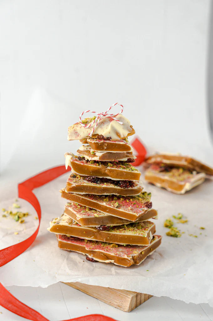 The Confectionist | White Chocolate, Pistachio & Cranberry Toffee