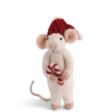 En Gry & Sif | White Mouse with Candy Cane