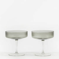 Ferm Living | Ripple Champagne Saucers | Smoked Grey